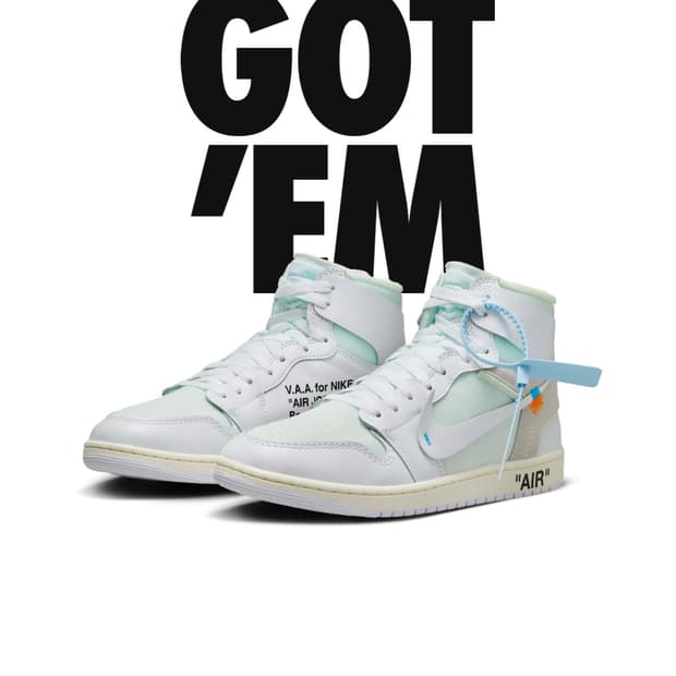 조던 1 x 버질 아블로 아카이브 레트로 하이 알래스카 화이트