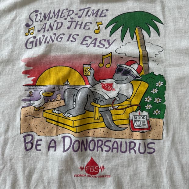 Be A Donorsaurus 90s 빈티지 티셔츠