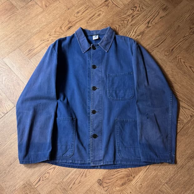 [M]90's 빈티지 페이딩 헤링본 트윌 프렌치 워크자켓