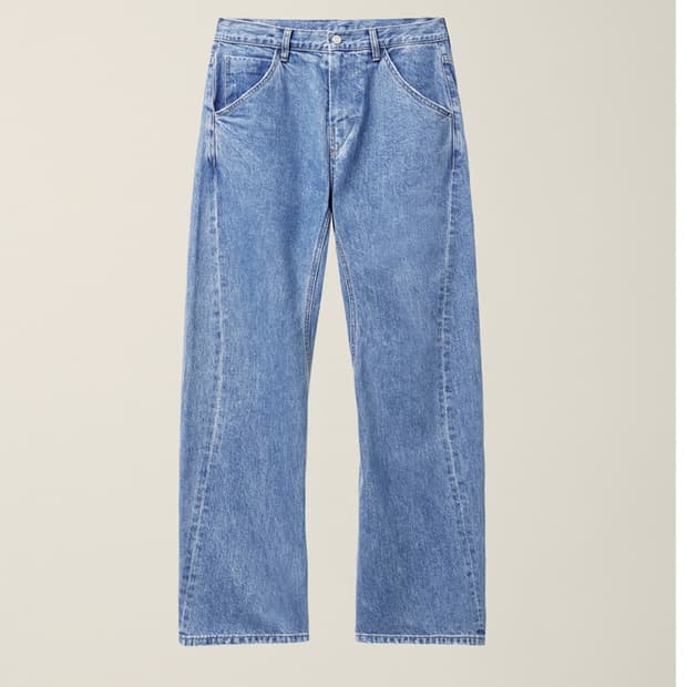 BELTED ENGINÉÉRED DENIM PANTS
