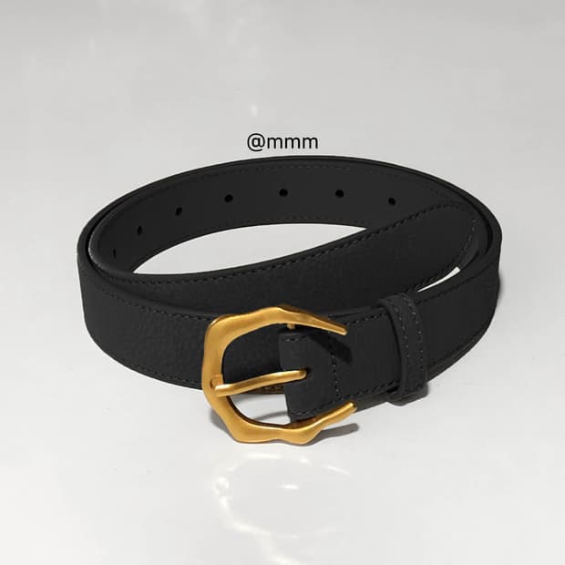 [Unisex] 골든 C버클 가죽 벨트