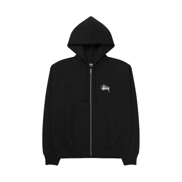 스투시 베이직 후드집업 블랙 M