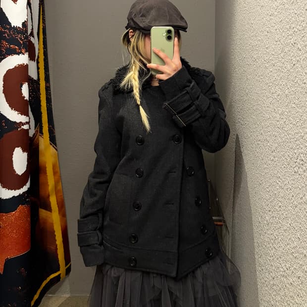 빈티지 퍼 카라 더블코트