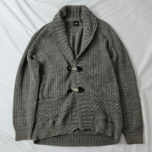 HUGO BOSS 휴고보스 울 숄카라 니트 가디건 