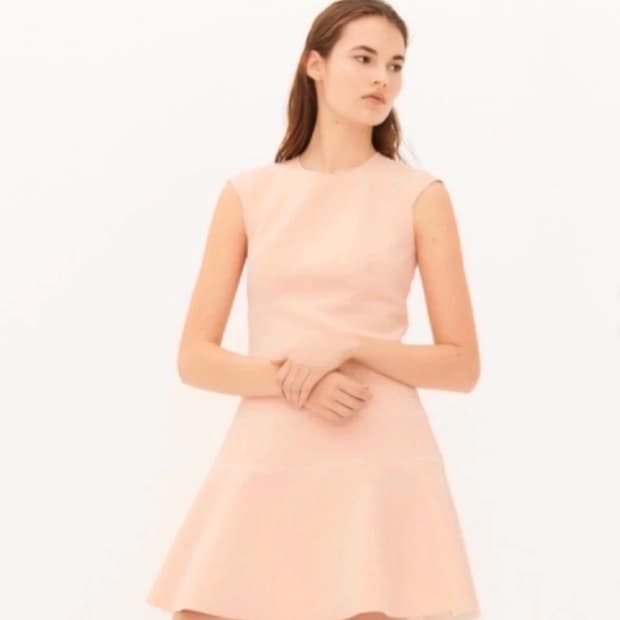 산드로 살구색 폴리 미니 원피스 55