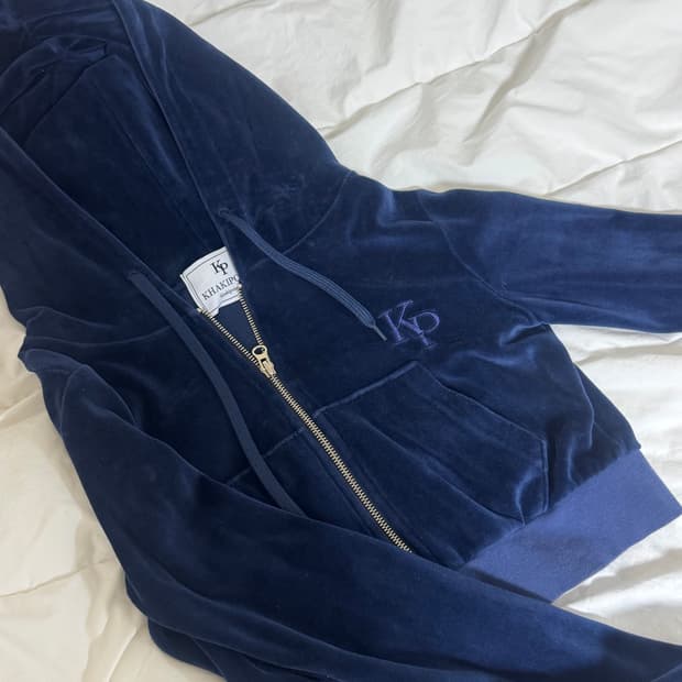 카키포인트 크롭 후드집업 