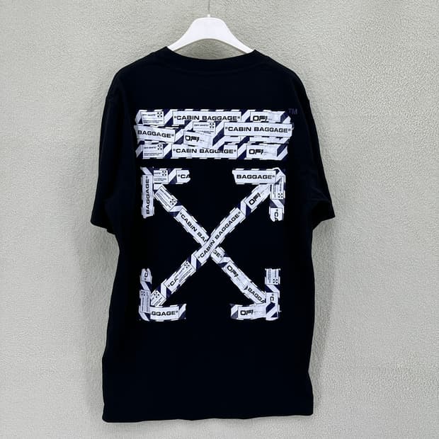 오프화이트 캐빈 반팔 티셔츠 오버핏