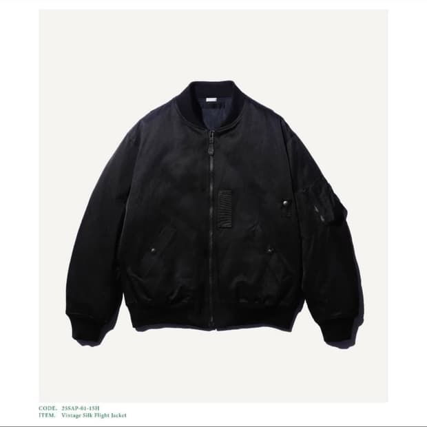 (구매) 아프레쎄 빈티지 실크 플라이트 자켓 블랙 1