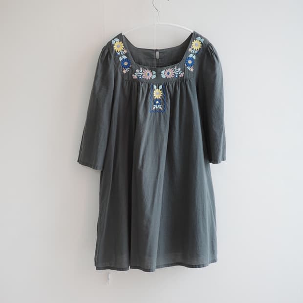 Ethnic flower cotton one-piece
