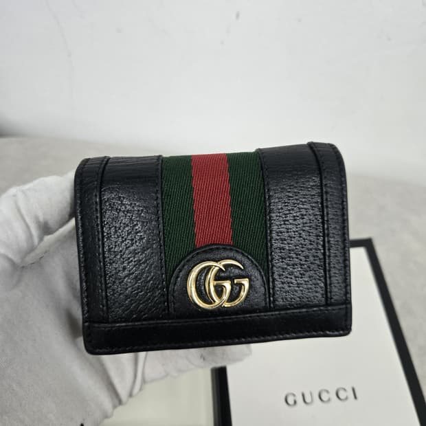 [보증서 정품]구찌 블랙 오피디아 반지갑