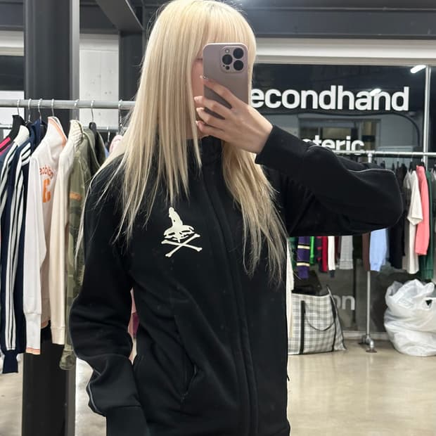 히스테릭 글래머 스컬 블랙 져지 집업