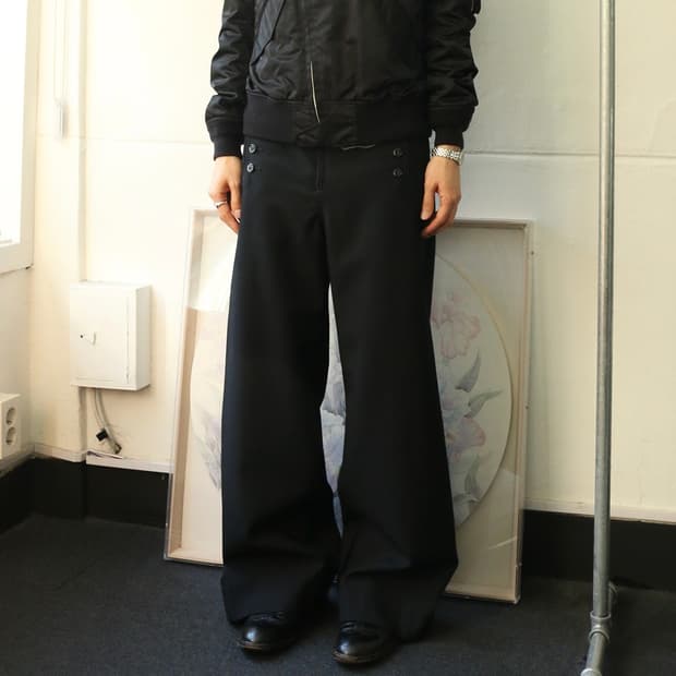 USA 울 세일러 블랙 트라우저