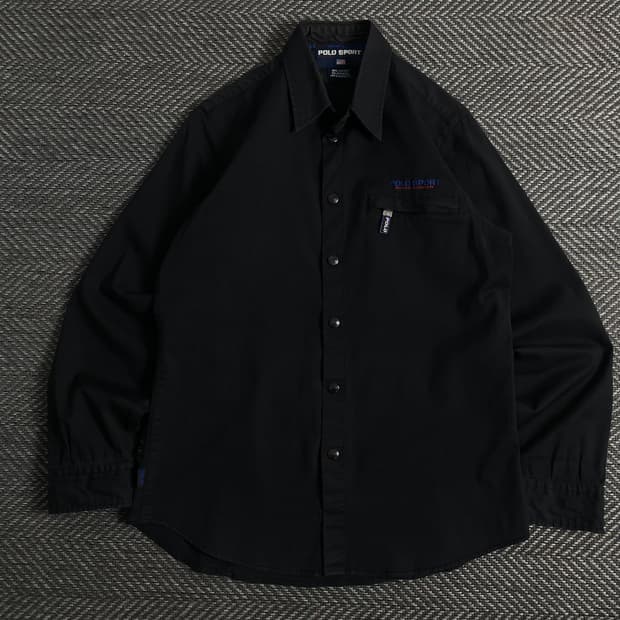 00s 폴로스포츠 올드스쿨 포켓 로고 셔츠o 3938