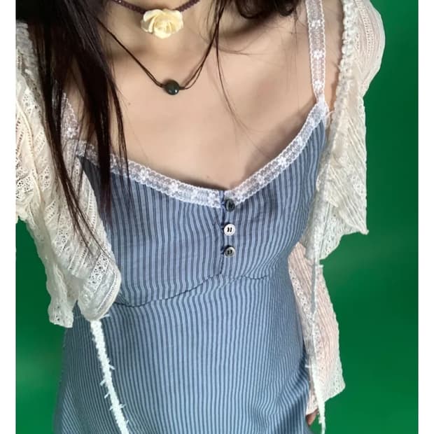 루루서울 미도 카페 원피스 블루 S