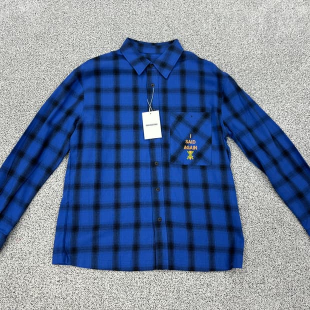 [새상품] SNACKCULTURE 자수 체크셔츠