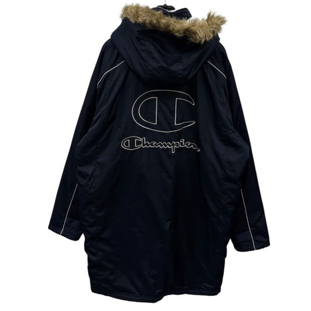 챔피온 후드탈착 양털 롱코트
