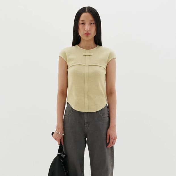 FRONT PATCH T-SHIRT - LEMON