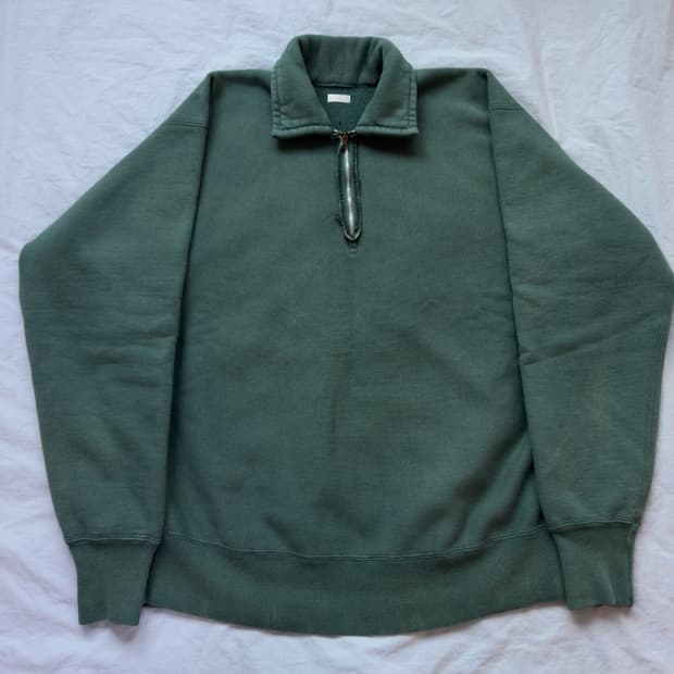 [3] 아프레쎄 24SS 빈티지 하프집업 스웨트 그린