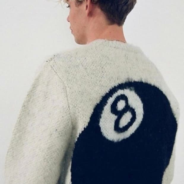 [L] 스투시 8볼 해비 니트