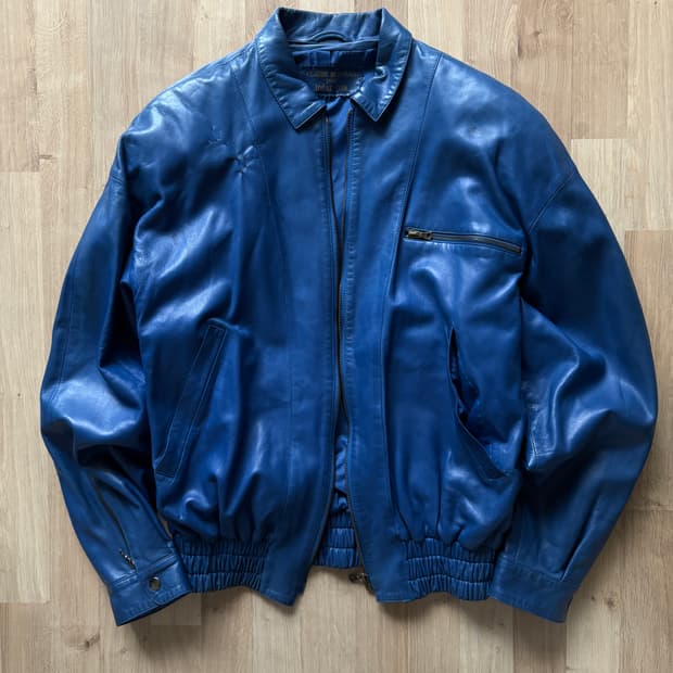 블루 리얼레더 자켓