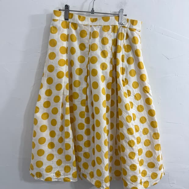 nobuo yellow dot midi skirt