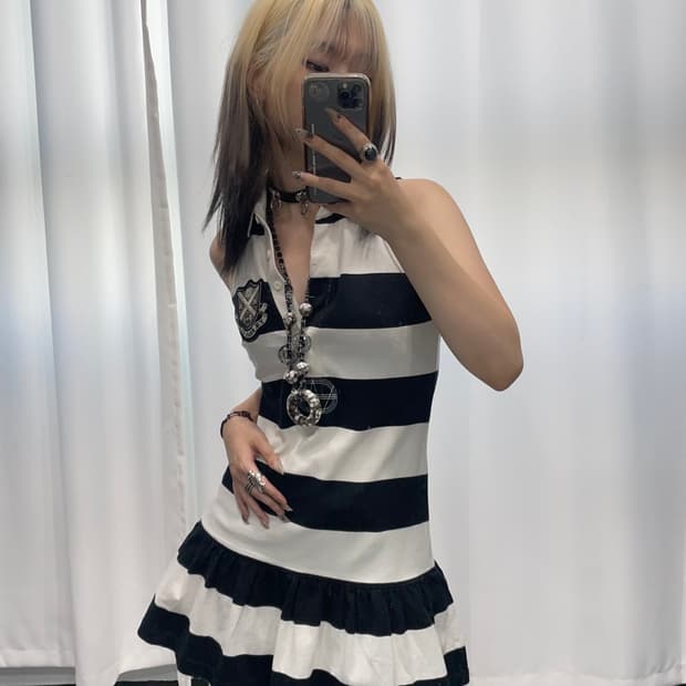 🎸스트라이프 슬리브리스 원피스🎸