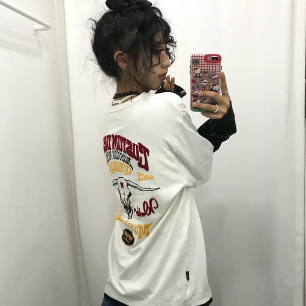 Vanson Embroidery Layered Long Sleeves