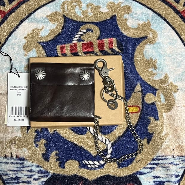RRL 콘초 레더 체인 월렛 더블알엘 
