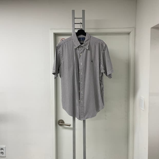 폴로 스트라이프 반팔 셔츠 블랙 XL