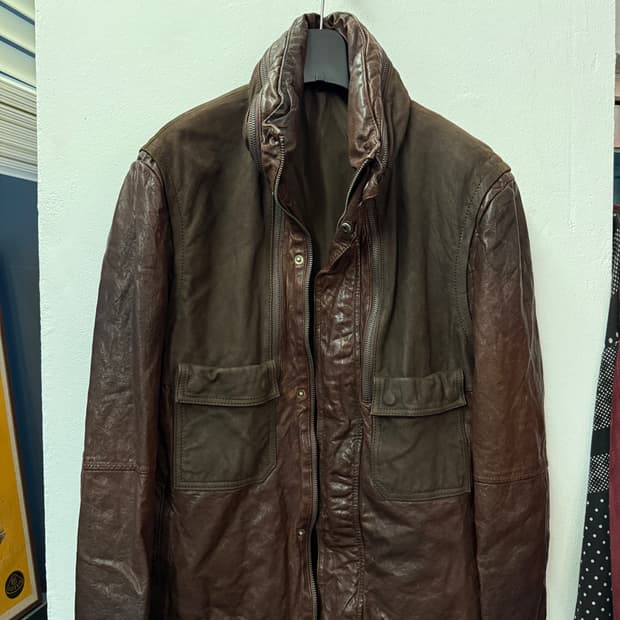 양가죽 스탠카라 브라운 자켓 
