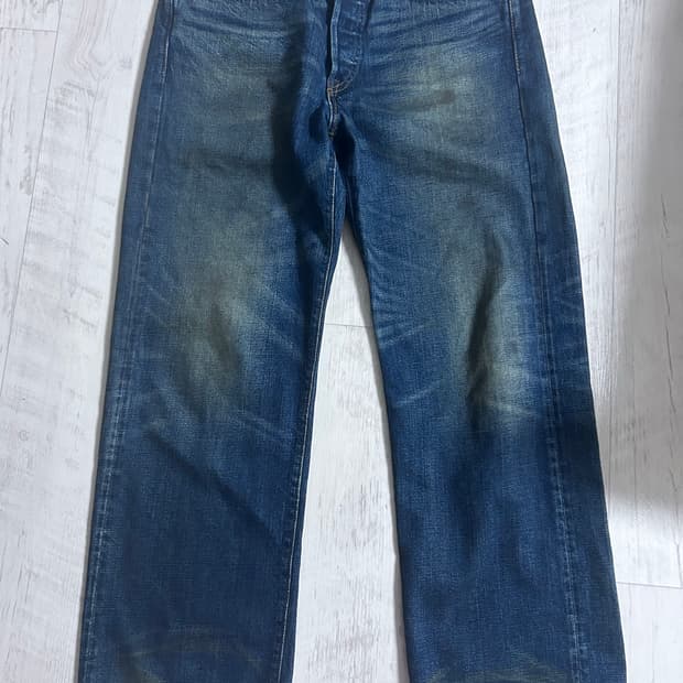 RRL 기빈스 워싱 빈티지 파이브 포켓 빈파포 데님 32x30