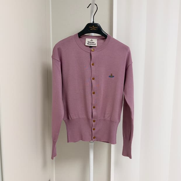 비비안웨스트우드 임포트 퍼플 울 가디건