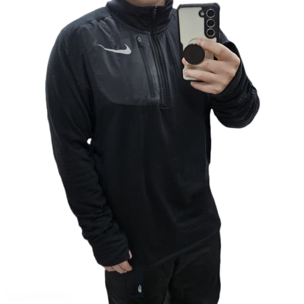 L 100) 나이키 드라이핏 러닝 기모 드릴탑 반집업 긴팔티