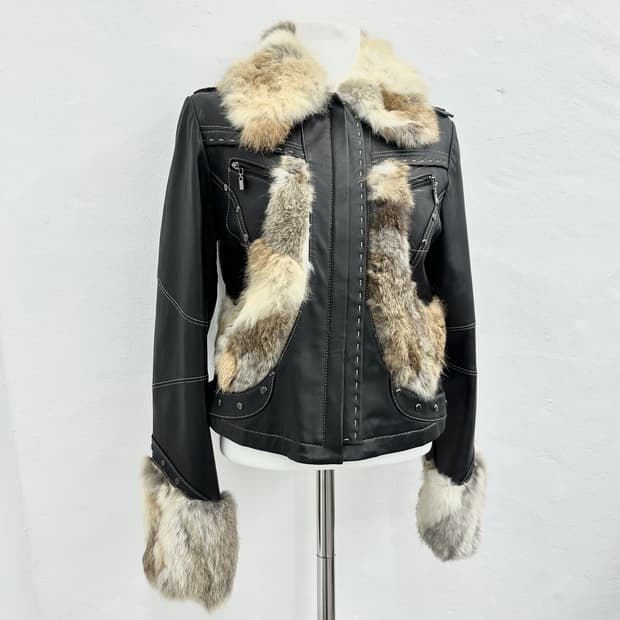 Guidicelli lambs leather fur trimming 