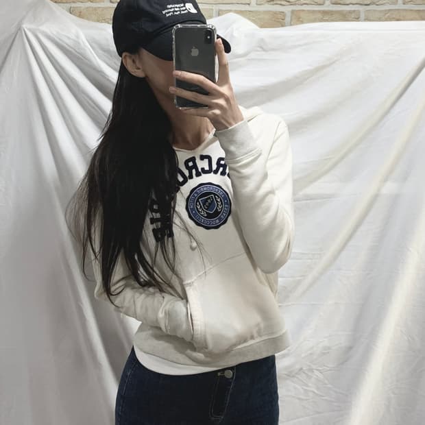 아베크롬비 후드티 ,XS,화이트