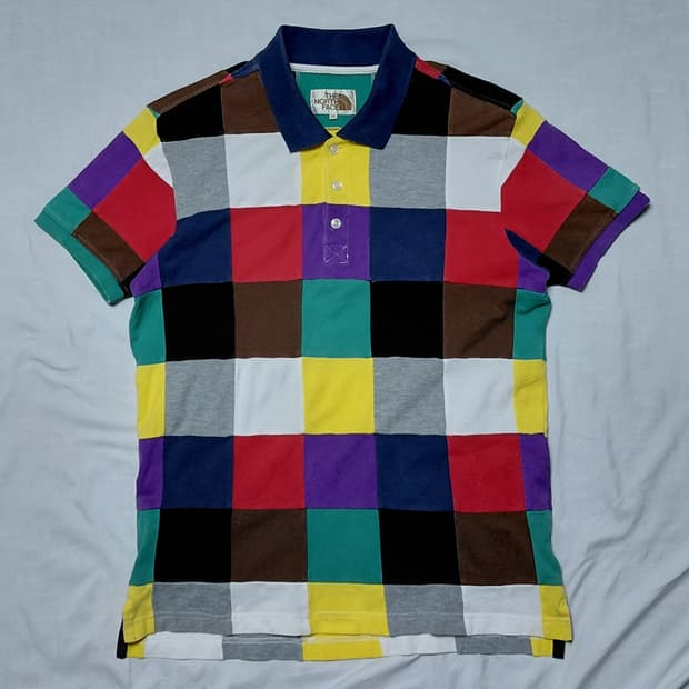 [M] 노스페이스 레트로 멀티 컬러 패치워크 폴로 셔츠