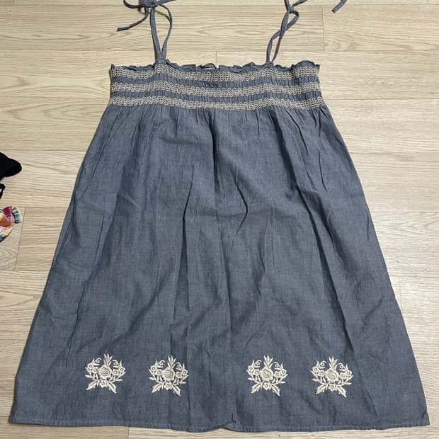 일본 빈티지 자수 나시 원피스 치마 모리룩 히피 보헤미안
