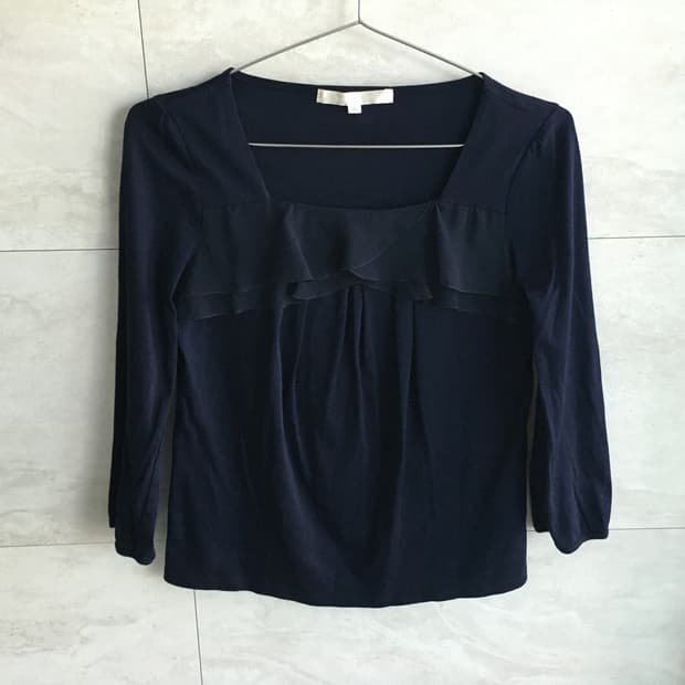 square neck ruffle tee