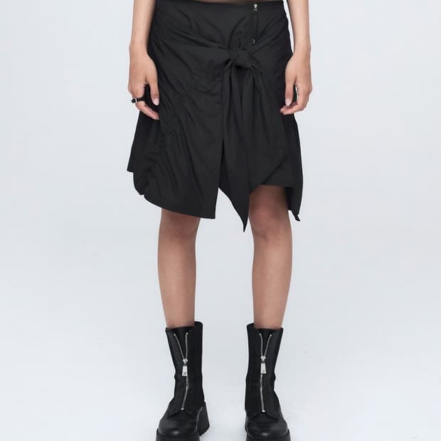 나체 PUCKERING TIE SKIRT 레이어드 스커트