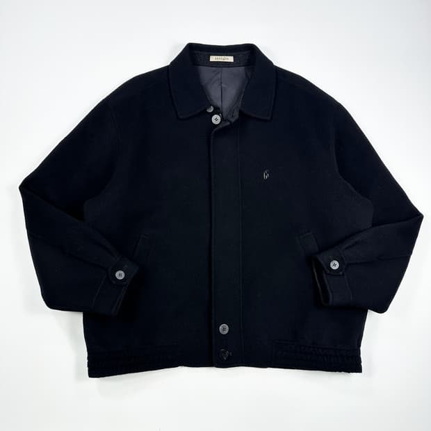 VTG 빈티지 올드 아카이브 울 모직 블루종 블랙 2XL