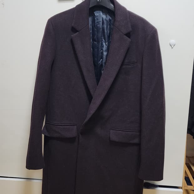 박성철 Line or Circle 버건디 울 혼방 코트