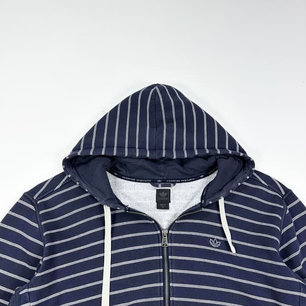 아디다스 트레포일 스트라이프 네이비 후드집업 (XXL)