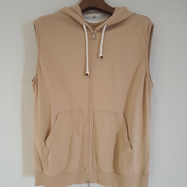 브루넬로 쿠치넬리 남성 후드 집업 베스트