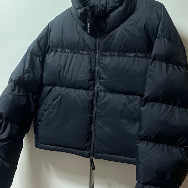 마뗑킴 테이핑 푸퍼 다운점퍼 네이비 S 패딩