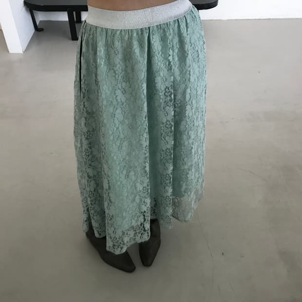 vintage mint lace skirt