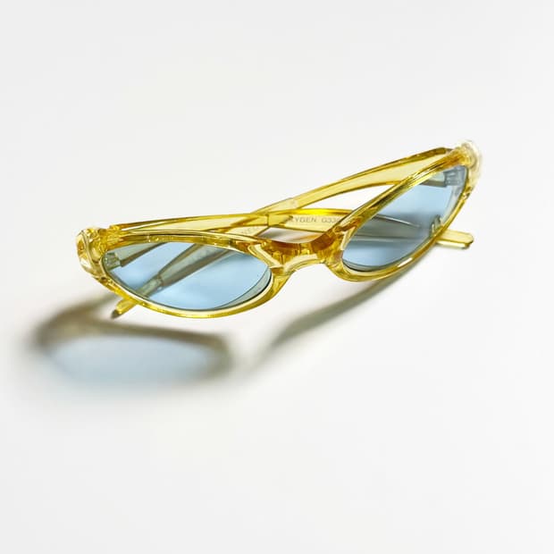 90s OXYGEN 옐로우 랩 어라운드 빈티지 틴트 선글라스