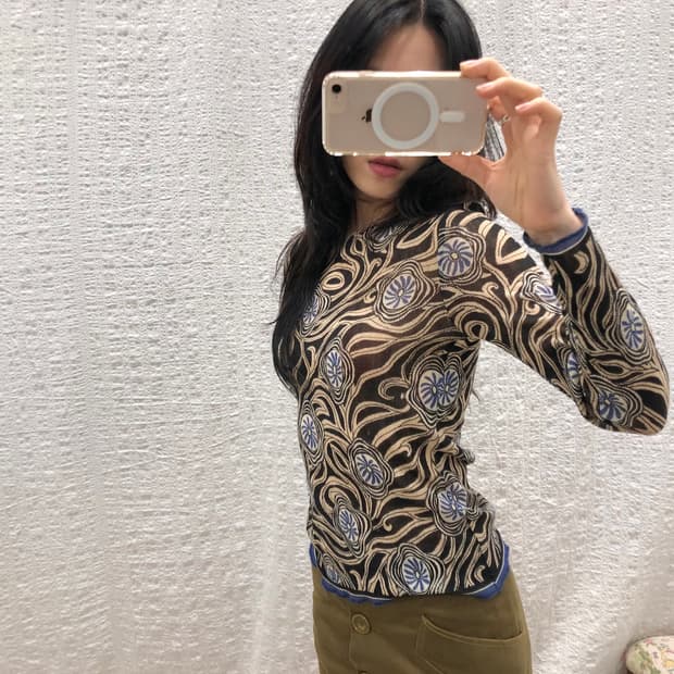 swirl garden sheer top