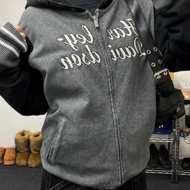 할리데이비슨 빅로고 컬러블럭 후드집업