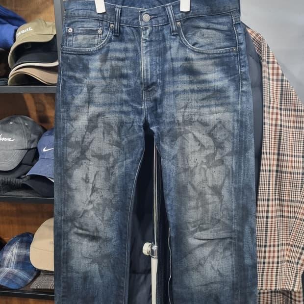levis 505 레귤러핏 더티 워싱진 허리단면43(33) 기장101