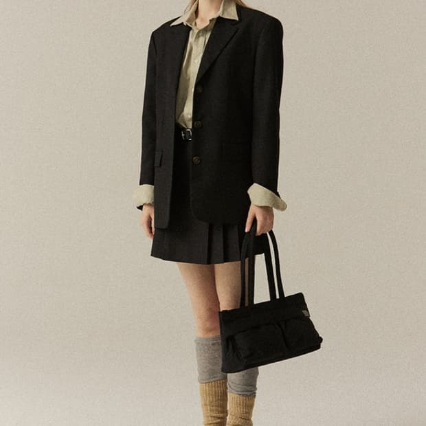 스위치 멜로우 토트 와이드 블랙 숄더백